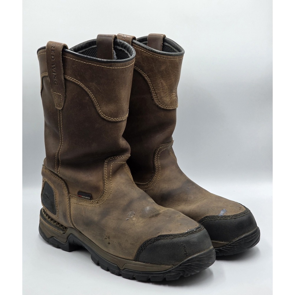 Red Wing King Toe 2250 Mens 10D Waterproof Safety Toe Pull On Work Boots Brown